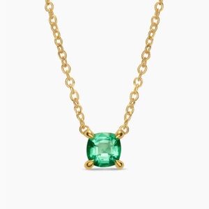 David Yurman Emerald Necklace on 18k Gold Chain